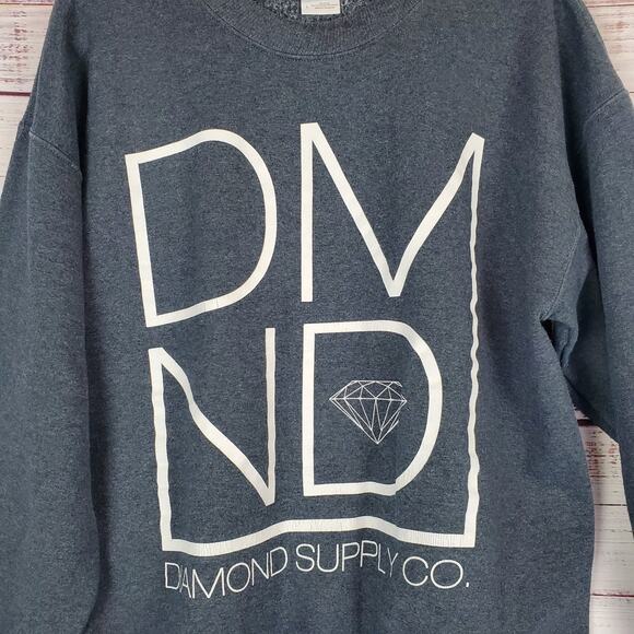 Diamond Supply Co Gray Sweatshirt Sz L Warm Pullover Gorpcore Cabincore Cozycore - Picture 4 of 10